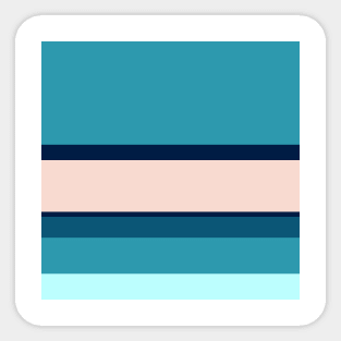 A singular compound of Oxford Blue, Blue Sapphire, Christmas Blue, Pale Cyan and Champagne Pink stripes. Sticker